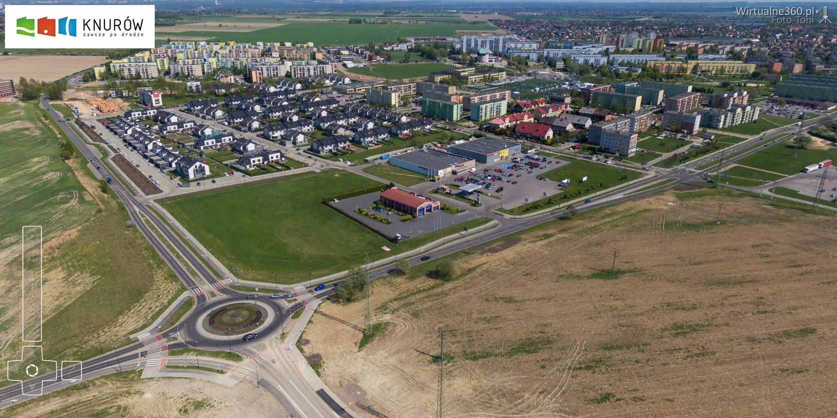widok miasta od strony ronda Cztery Pory Roku